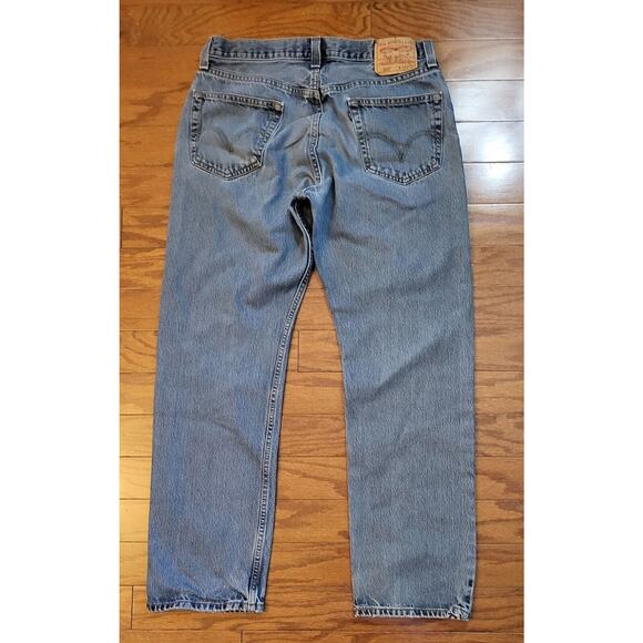 Levi's Jeans Men 34x31 Blue Denim 505 Regular Fit Straight Leg Medium Wash - Picture 15 of 16